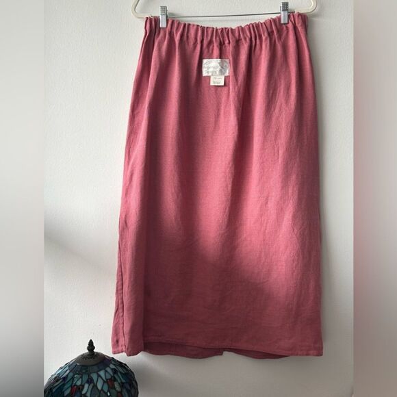 Vintage Angelheart Designs Art-to-Wear Lagenlook Linen Funky Skirt washed pink - Picture 8 of 10